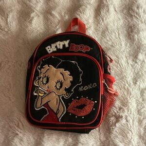 Betty Boop Black and Red Kiss Backpack